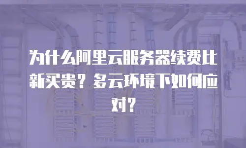 为什么阿里云服务器续费比新买贵？多云环境下如何应对？