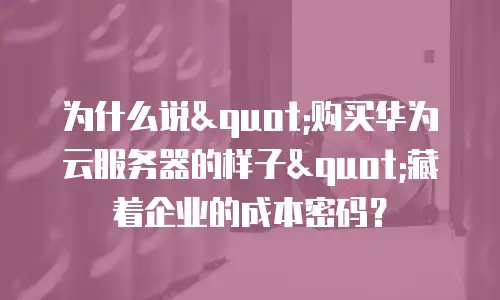 为什么说"购买华为云服务器的样子"藏着企业的成本密码？