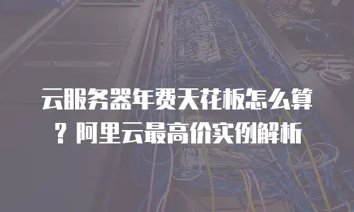 云服务器年费天花板怎么算？阿里云最高价实例解析