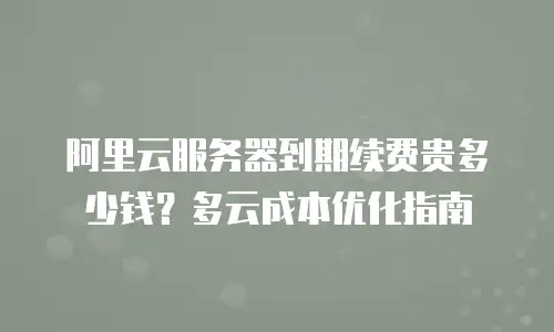 阿里云服务器到期续费贵多少钱？多云成本优化指南
