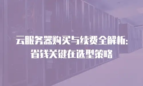 云服务器购买与续费全解析：省钱关键在选型策略