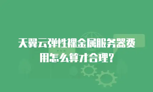 天翼云弹性裸金属服务器费用怎么算才合理？