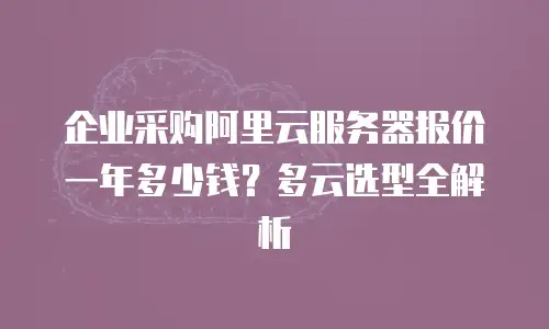 企业采购阿里云服务器报价一年多少钱？多云选型全解析
