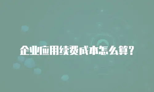 企业应用续费成本怎么算？