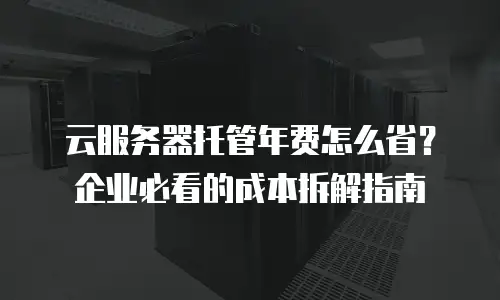 云服务器托管年费怎么省？企业必看的成本拆解指南