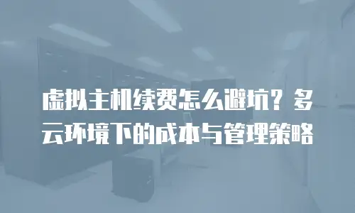 虚拟主机续费怎么避坑？多云环境下的成本与管理策略