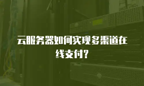 云服务器如何实现多渠道在线支付？