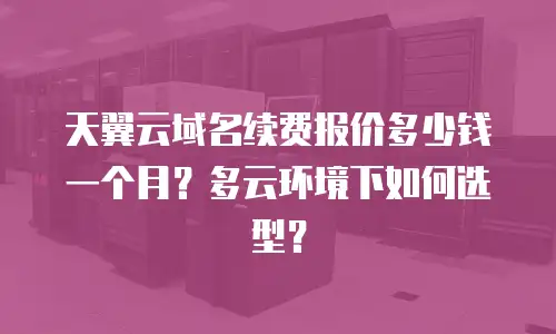 天翼云域名续费报价多少钱一个月？多云环境下如何选型？