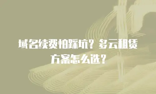 域名续费怕踩坑？多云租赁方案怎么选？