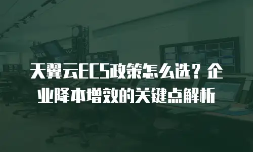 天翼云ECS政策怎么选？企业降本增效的关键点解析