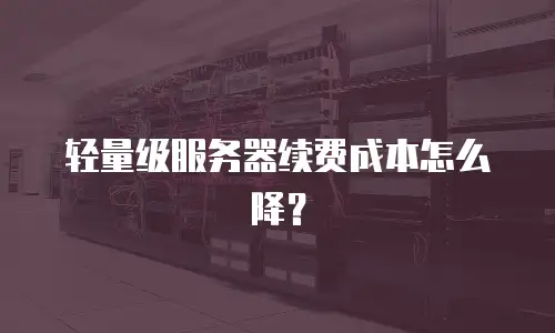 轻量级服务器续费成本怎么降？