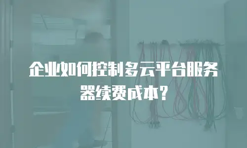 企业如何控制多云平台服务器续费成本？