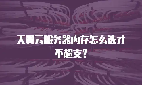 天翼云服务器内存怎么选才不超支？