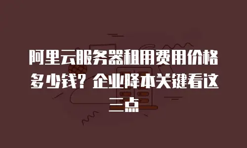 阿里云服务器租用费用价格多少钱？企业降本关键看这三点
