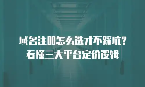 域名注册怎么选才不踩坑？看懂三大平台定价逻辑
