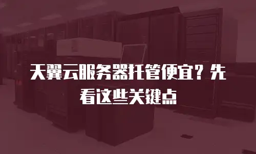 天翼云服务器托管便宜？先看这些关键点
