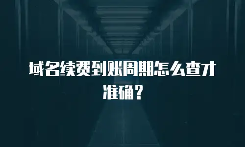 域名续费到账周期怎么查才准确？
