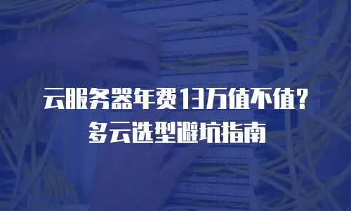 云服务器年费13万值不值？多云选型避坑指南