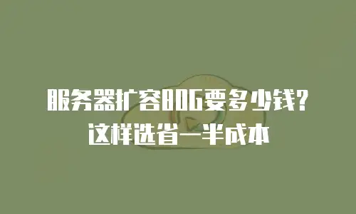 服务器扩容80G要多少钱？这样选省一半成本