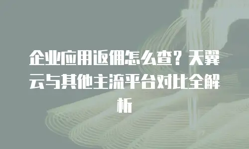 企业应用返佣怎么查？天翼云与其他主流平台对比全解析