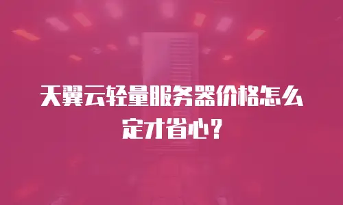 天翼云轻量服务器价格怎么定才省心？