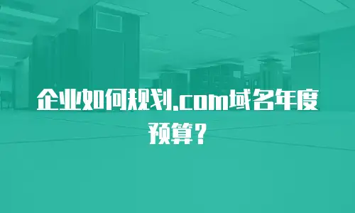 企业如何规划.com域名年度预算？