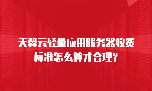 天翼云轻量应用服务器收费标准怎么算才合理？