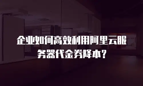 企业如何高效利用阿里云服务器代金券降本？