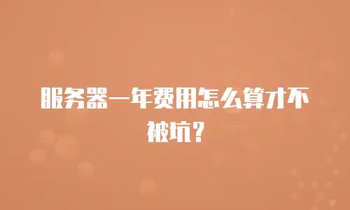 服务器一年费用怎么算才不被坑？