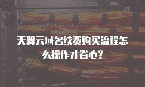 天翼云域名续费购买流程怎么操作才省心？