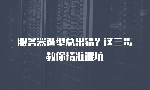 服务器选型总出错？这三步教你精准避坑