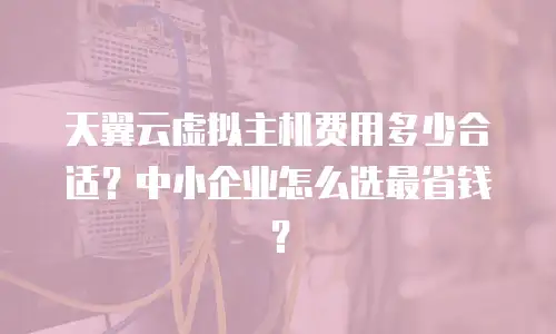 天翼云虚拟主机费用多少合适？中小企业怎么选最省钱？
