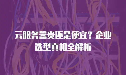 云服务器贵还是便宜？企业选型真相全解析