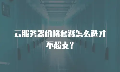 云服务器价格套餐怎么选才不超支？