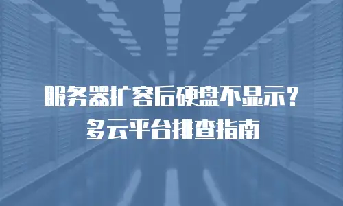服务器扩容后硬盘不显示？多云平台排查指南