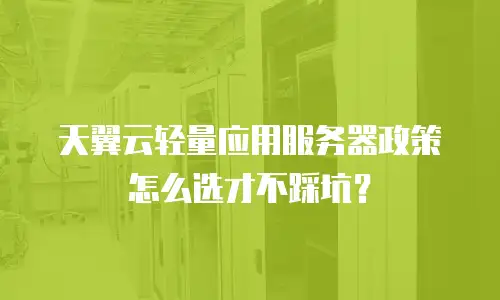 天翼云轻量应用服务器政策怎么选才不踩坑？