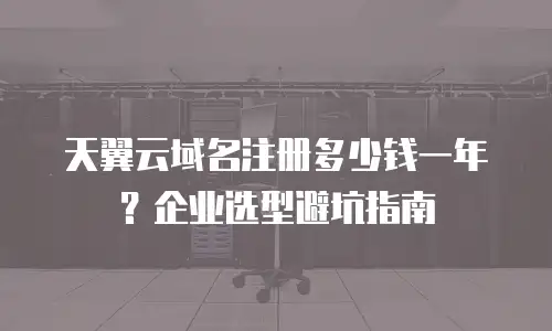 天翼云域名注册多少钱一年？企业选型避坑指南