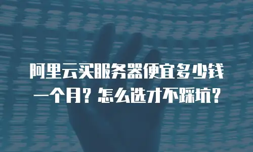 阿里云买服务器便宜多少钱一个月？怎么选才不踩坑？