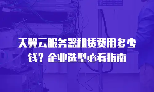 天翼云服务器租赁费用多少钱？企业选型必看指南