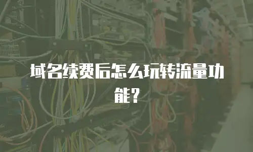 域名续费后怎么玩转流量功能？
