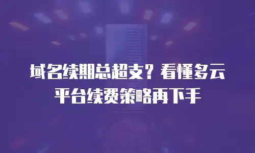 域名续期总超支？看懂多云平台续费策略再下手