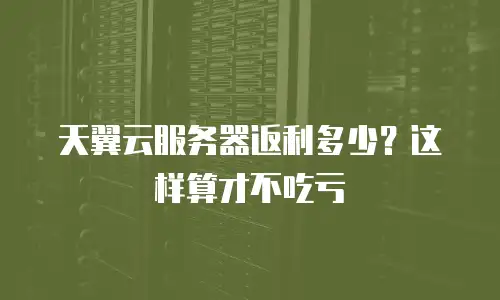 天翼云服务器返利多少？这样算才不吃亏