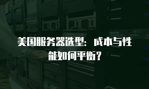美国服务器选型：成本与性能如何平衡？
