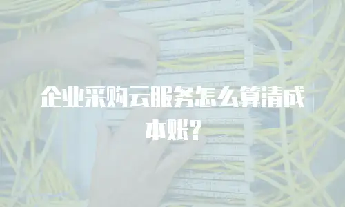 企业采购云服务怎么算清成本账？