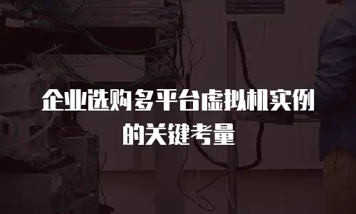 企业选购多平台虚拟机实例的关键考量