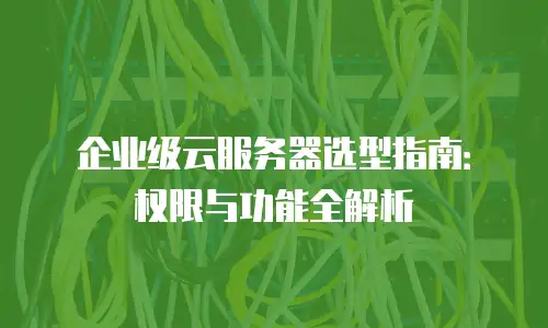 企业级云服务器选型指南：权限与功能全解析