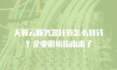 天翼云服务器托管怎么算钱？企业避坑指南来了