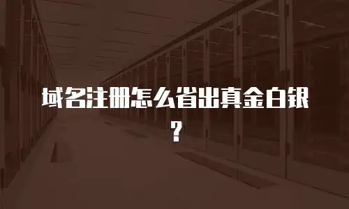 域名注册怎么省出真金白银？