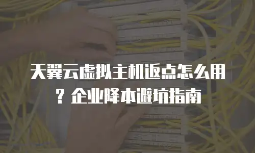天翼云虚拟主机返点怎么用？企业降本避坑指南