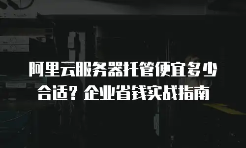 阿里云服务器托管便宜多少合适？企业省钱实战指南